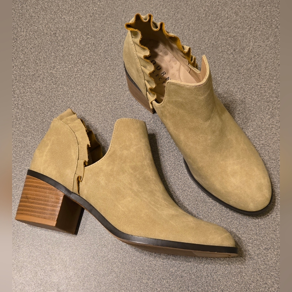 Journee Collection Lennie Block Heeled Ankle Booties Faux Leather